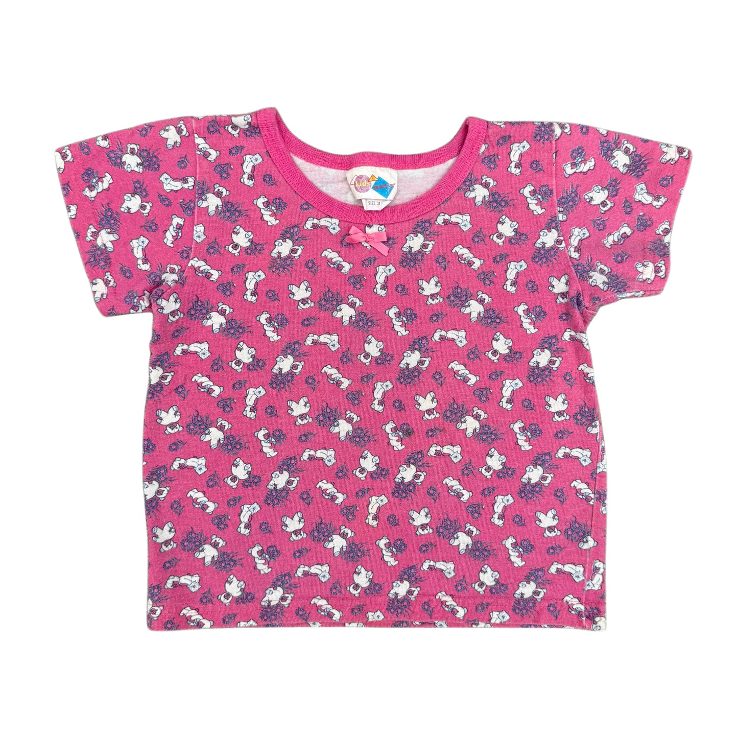Vintage Teddy Bear Flower Shirt - 2/3T
