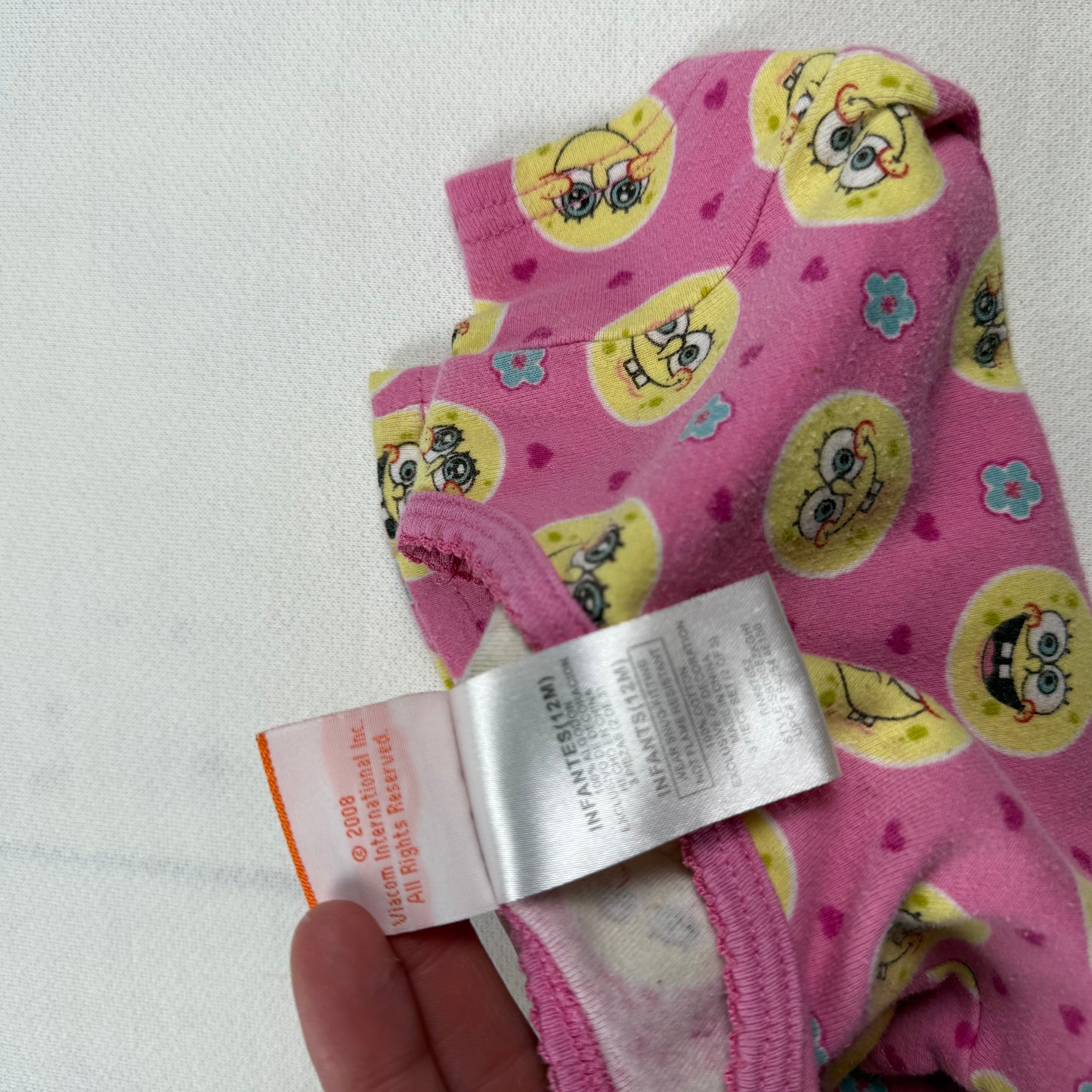 2008 Spongebob Pajama Set - 12 Months