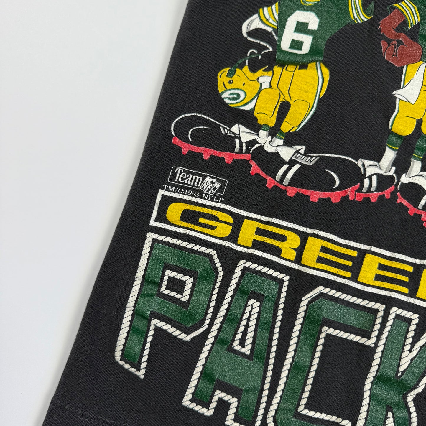 Vintage 1993 Green Bay Packers Looney Tunes T-Shirt - Youth Medium 8/10