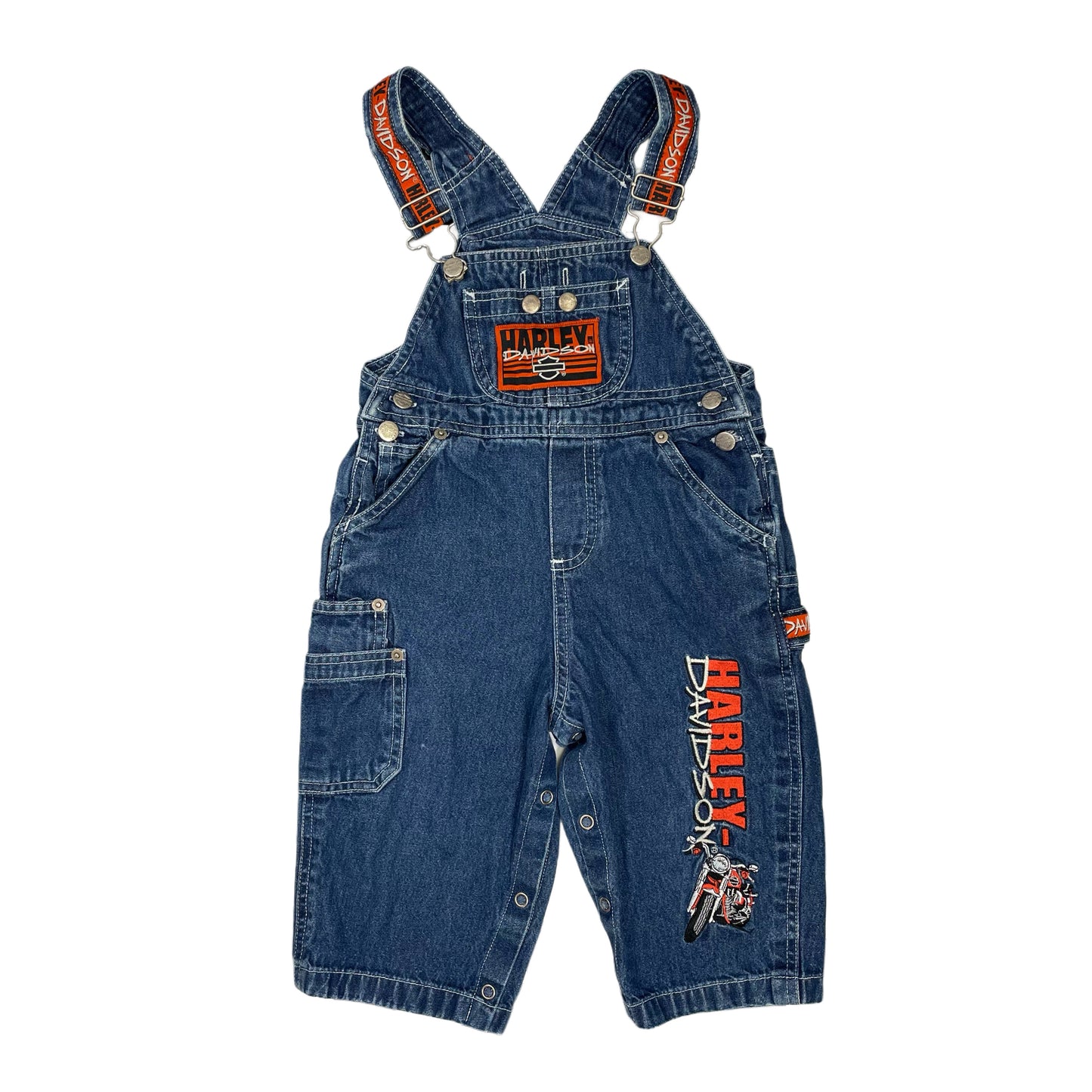 Vintage Y2K Harley Davidson Denim Overalls - 24 Months