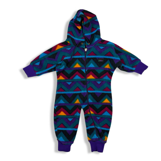 Vintage REI Funky Print Fleece Romper - 12 Months