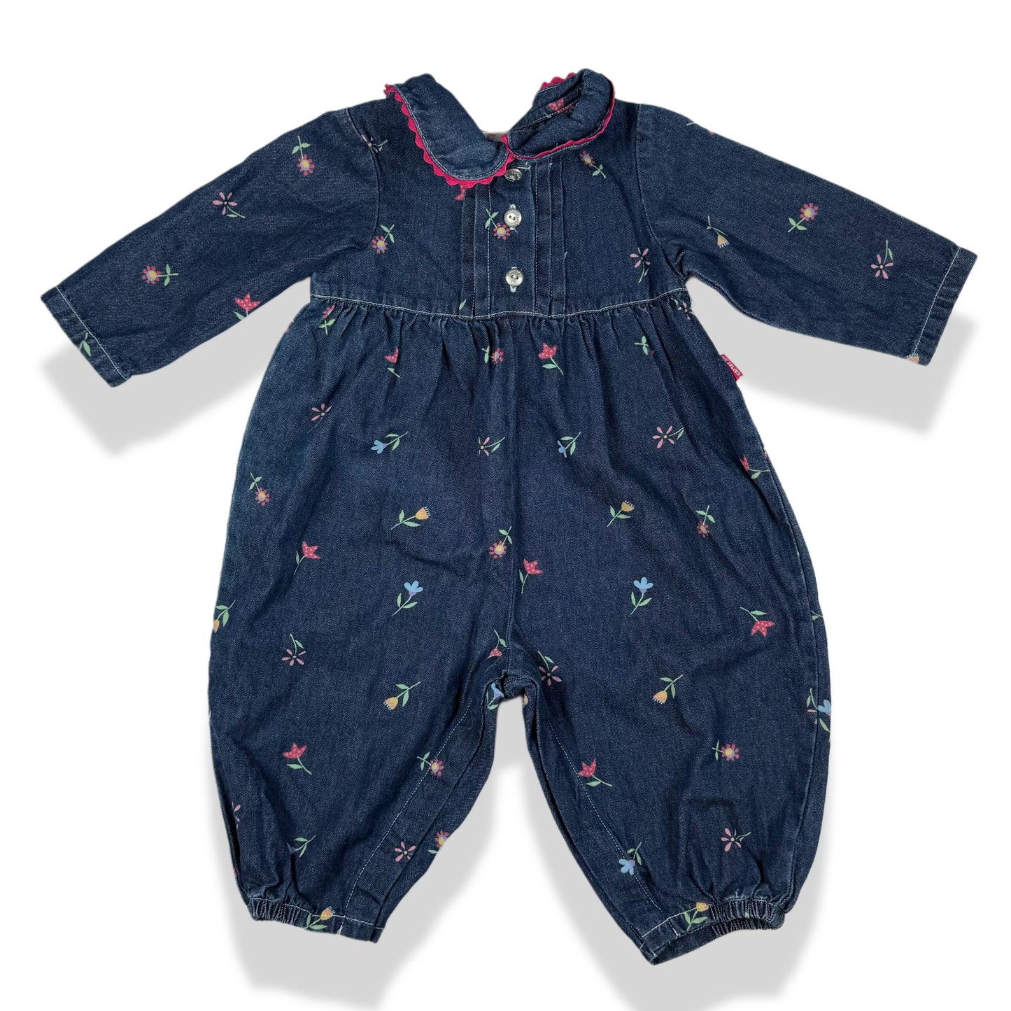 Y2K Carters Floral Denim Romper - 12/18 Months