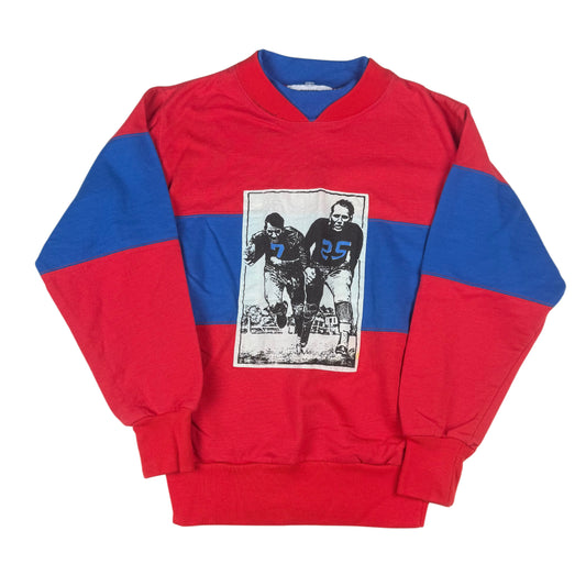 Vintage Football Striped Color Block Sweatshirt - 4/5T