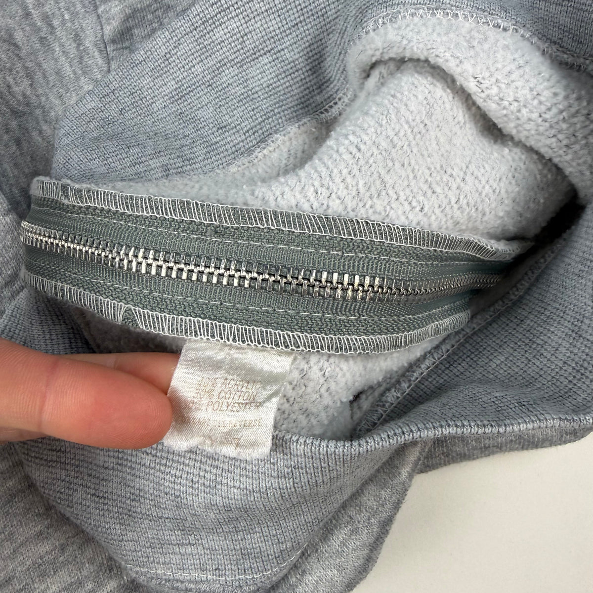 Vintage 1970's Grey Hooded Zip Up Sweatshirt - 2/3T
