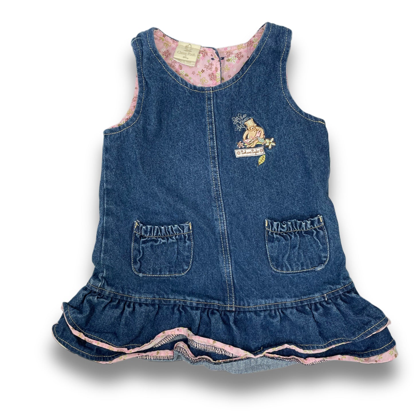 Y2K Classic Pooh Denim Dress - 24 Months