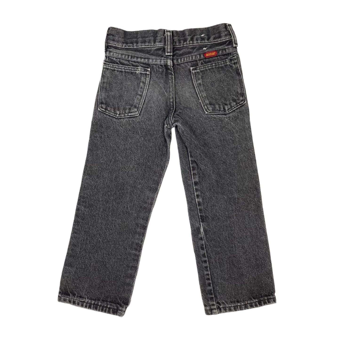 Vintage Rustler Faded Black Straight Leg Denim Jeans - 4T