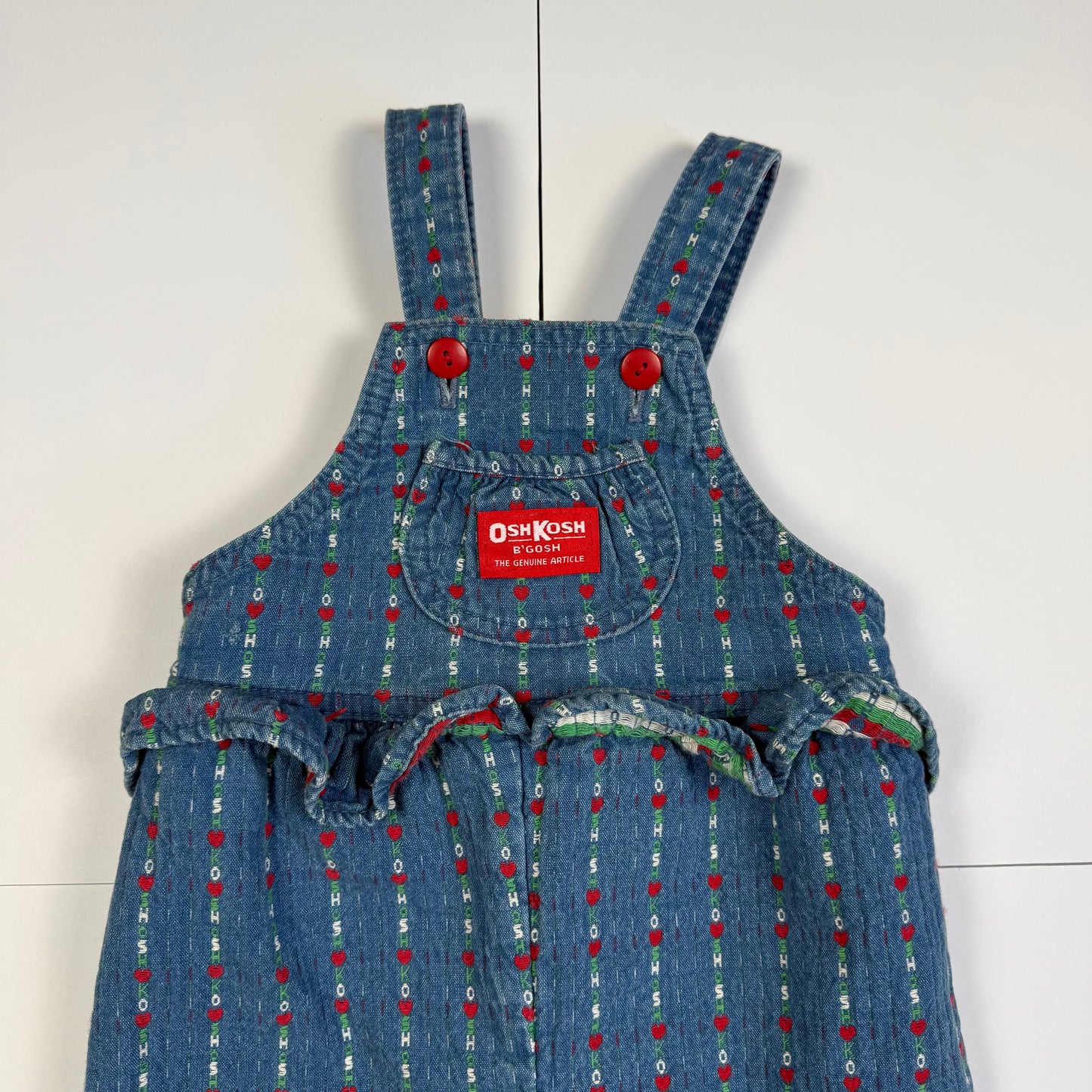 Vintage Oshkosh B'Gosh Spell Out Bubble Overalls Romper - 24 Months