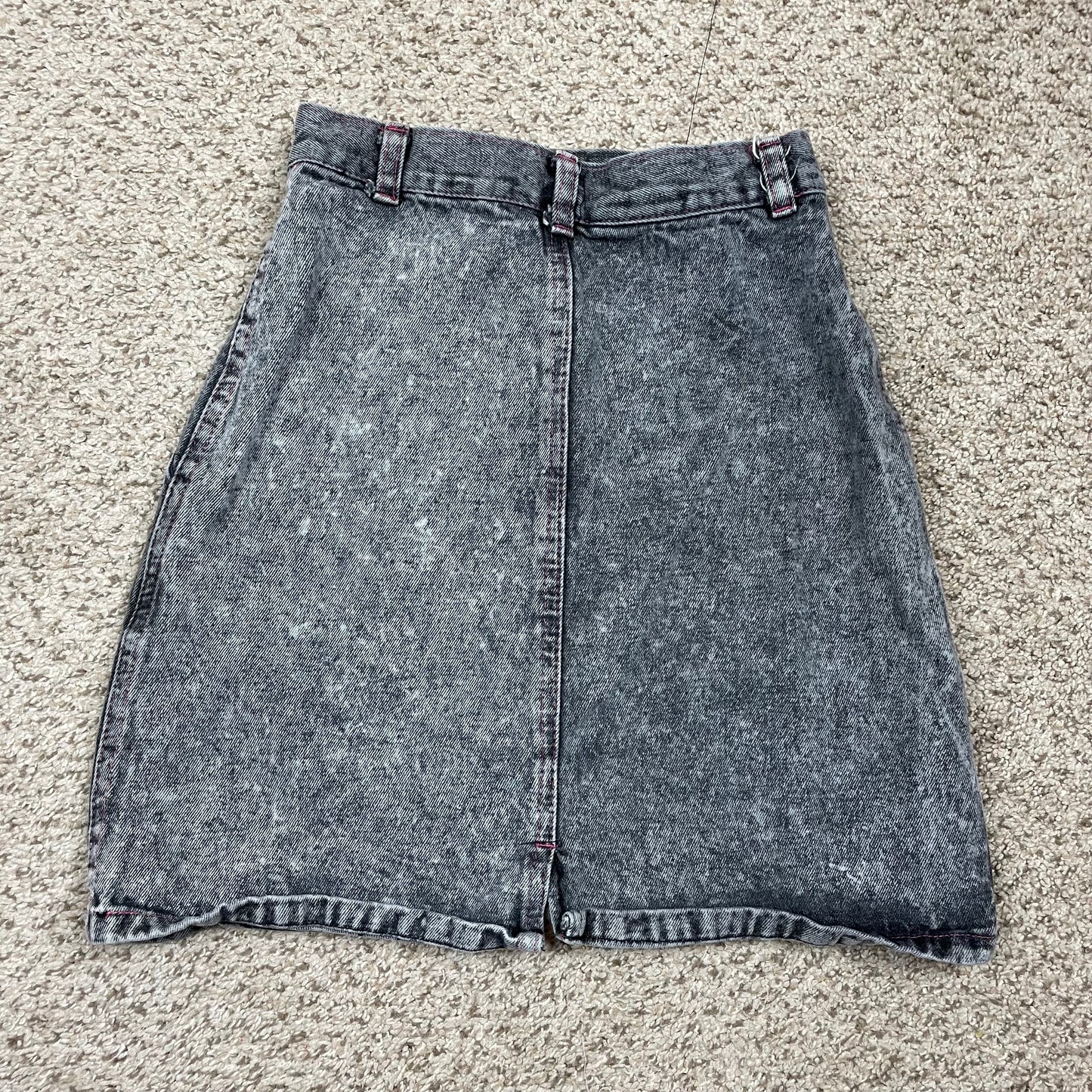 Vintage Black Denim Skirt - Youth Medium