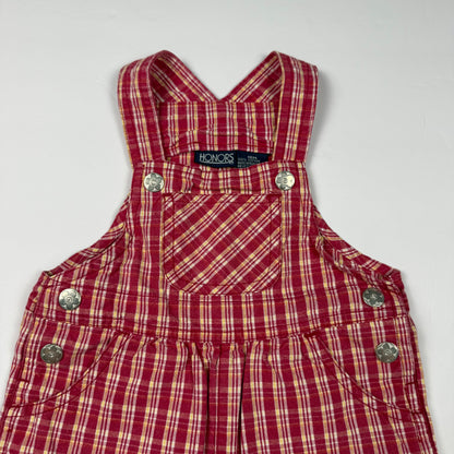 Vintage Y2K Honors Plaid Shortalls - 12/18 Months
