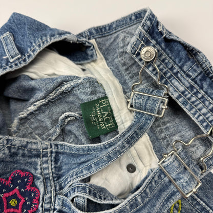 Y2K Children's Place Denim Floral Overalls - 24 Months