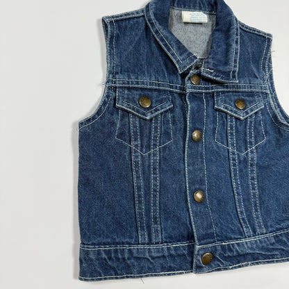 Vintage Hopscotch Denim Vest - Size 18 Months