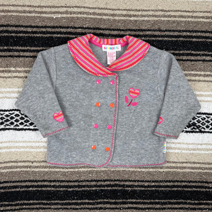 Vintage Gymboree Grey Pink Orange Heart Two Piece Set - XS