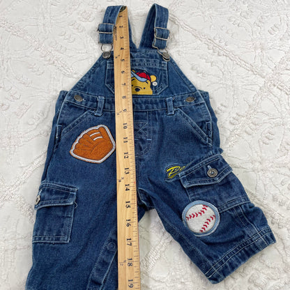 Vintage Winnie the Pooh Baseball Overalls Set - 3/6 Months