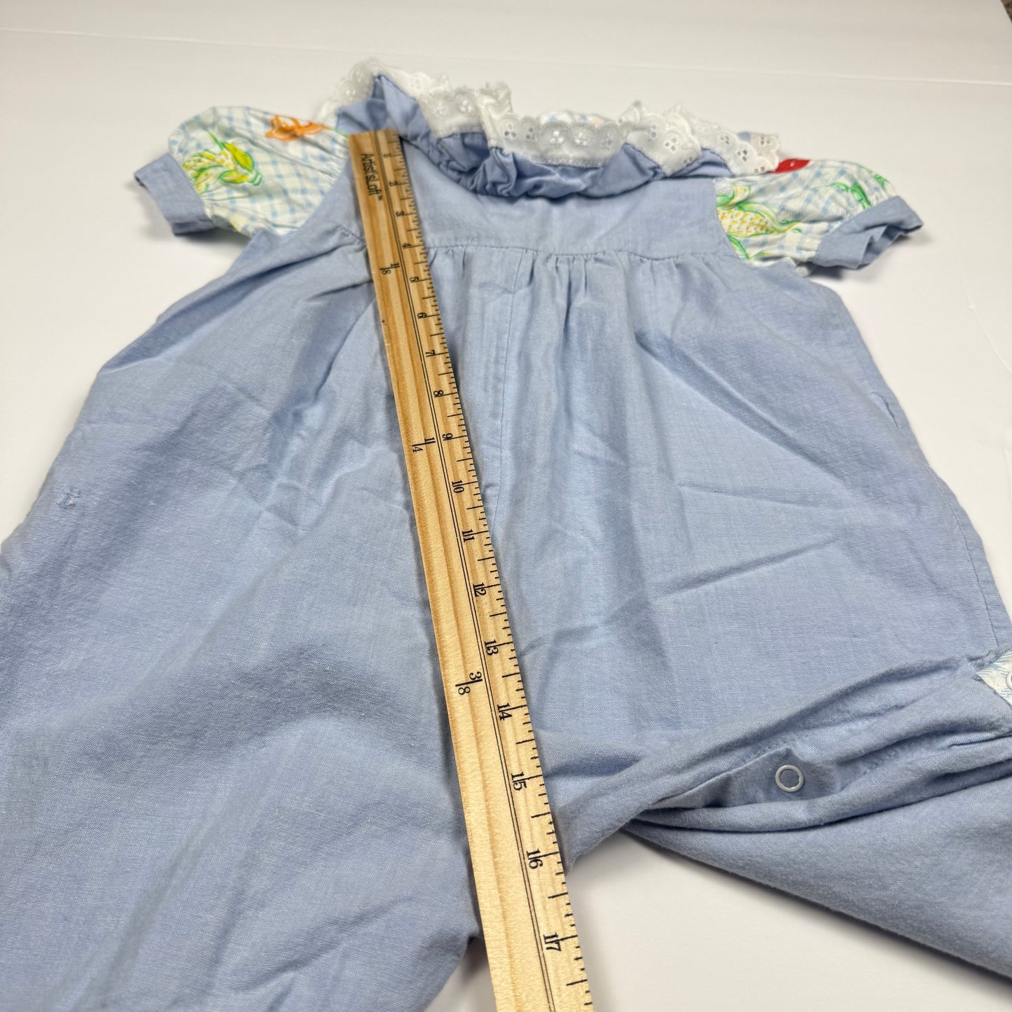 Vintage Vegetable Garden Romper - 12 Months
