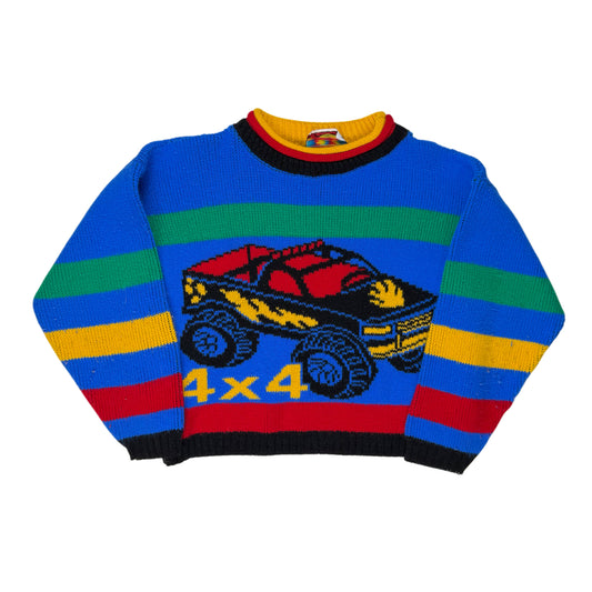 Vintage Hot Cashews Monster Truck Knit Sweater - 3/4T