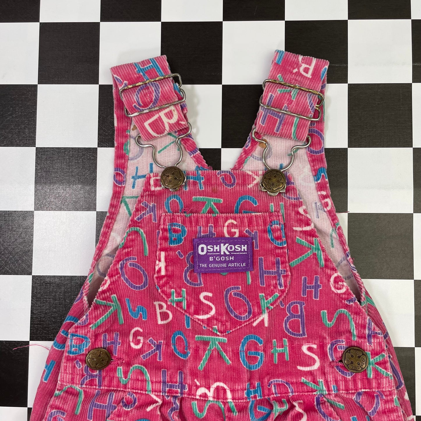 Vintage Oshkosh B'Gosh Letter Spell Out Corduroy Overalls - 3/6 Months