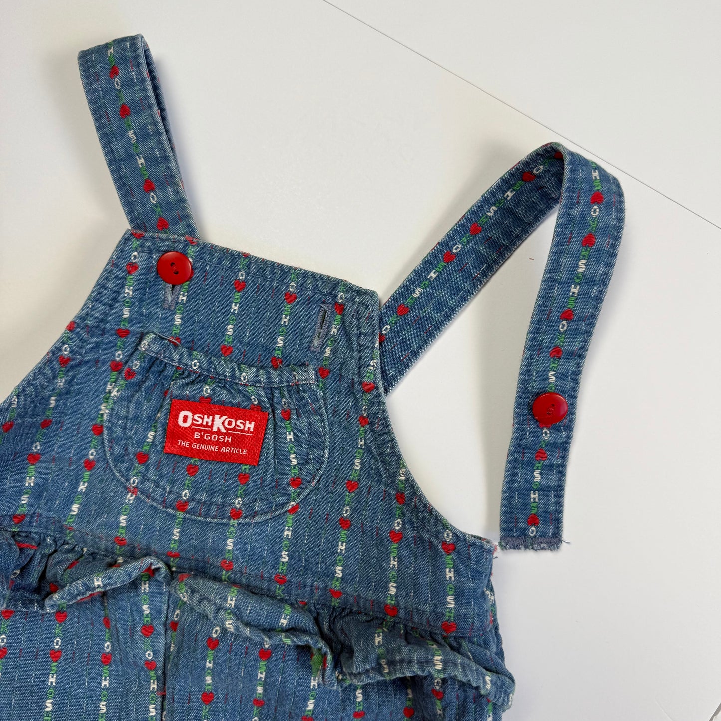 Vintage Oshkosh B'Gosh Spell Out Bubble Overalls Romper - 24 Months