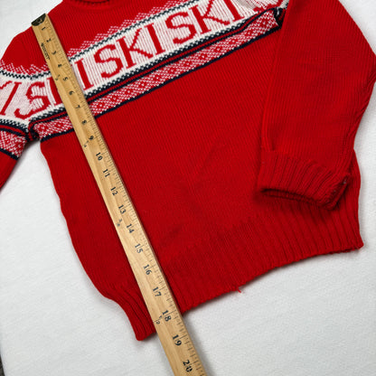 Vintage 1980's Ski Knit Sweater - Youth 6/8