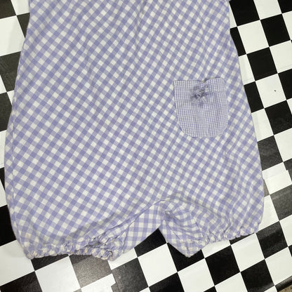 Vintage Purple Gingham Romper - 4T