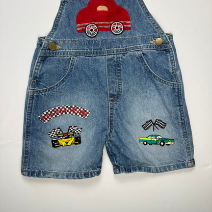 Vintage BonBon Race Car Denim Shortalls - 2T
