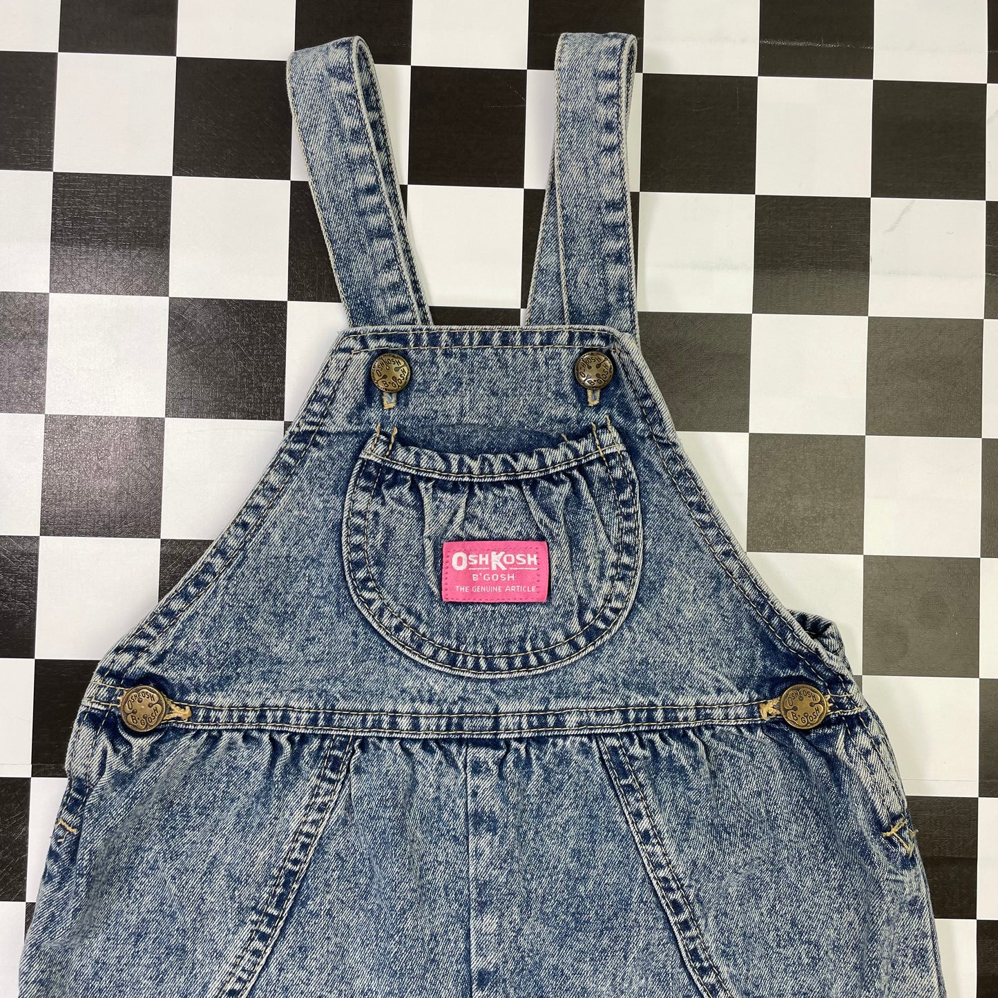 Vintage Oshkosh B'Gosh Acid Washed Bubble Overalls - 5T