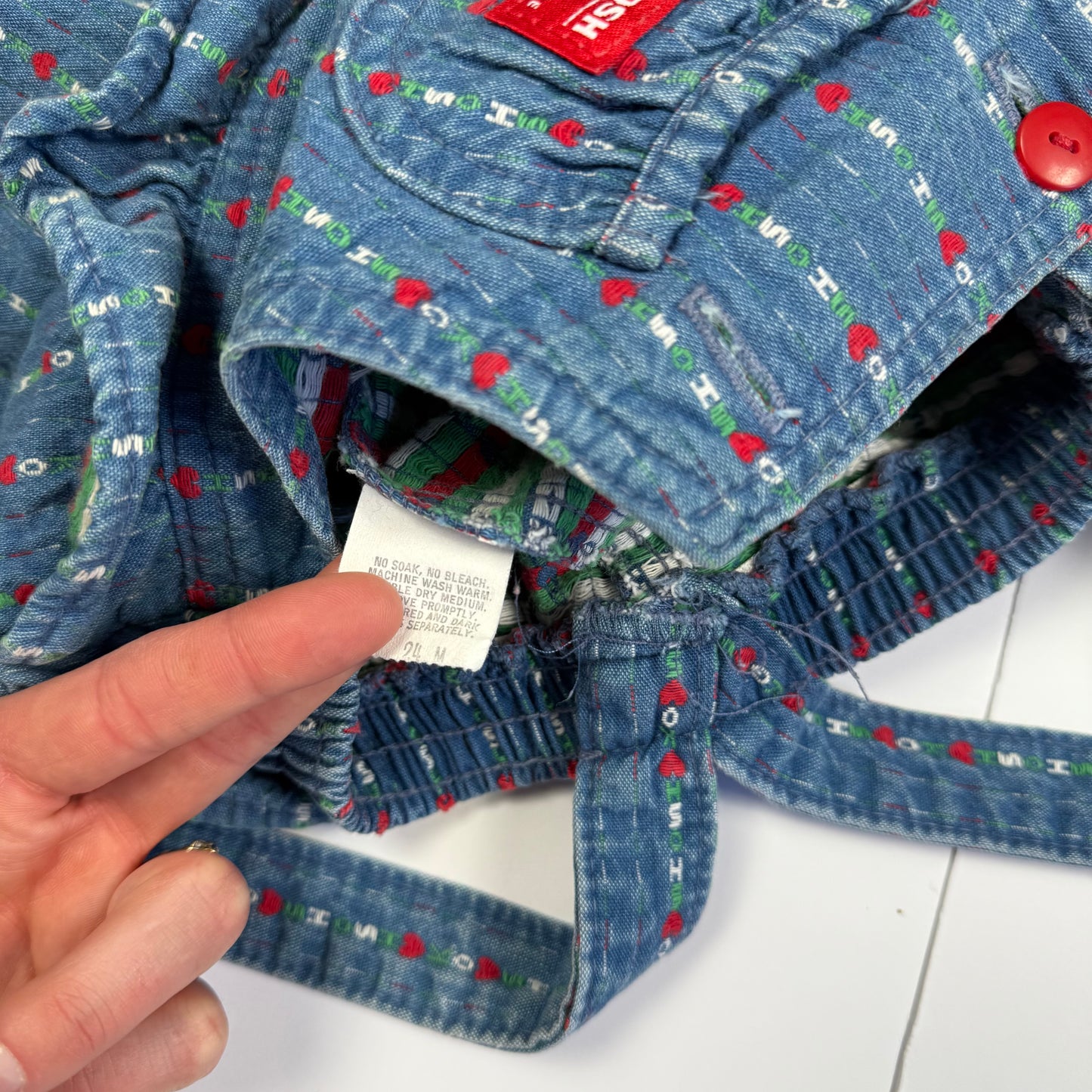 Vintage Oshkosh B'Gosh Spell Out Bubble Overalls Romper - 24 Months