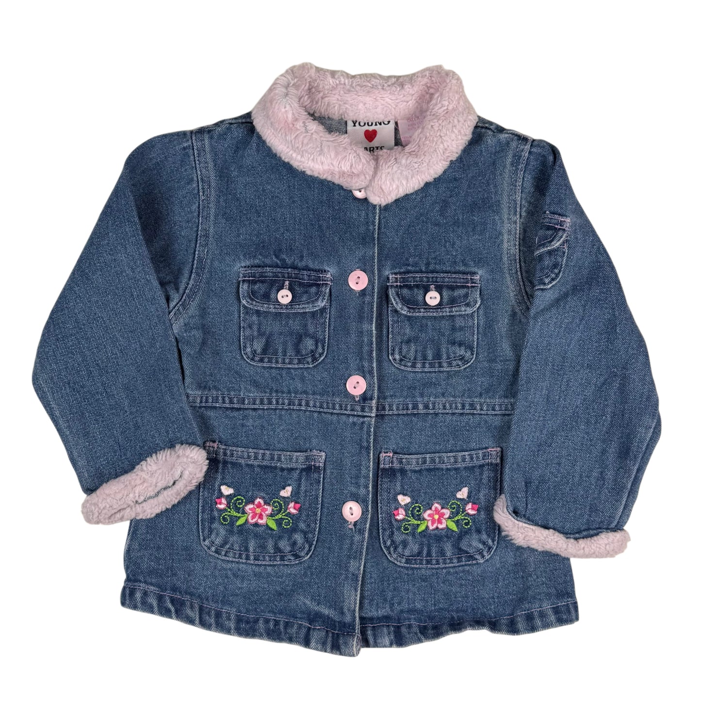 Y2K Young Hearts Denim Jacket - 3T
