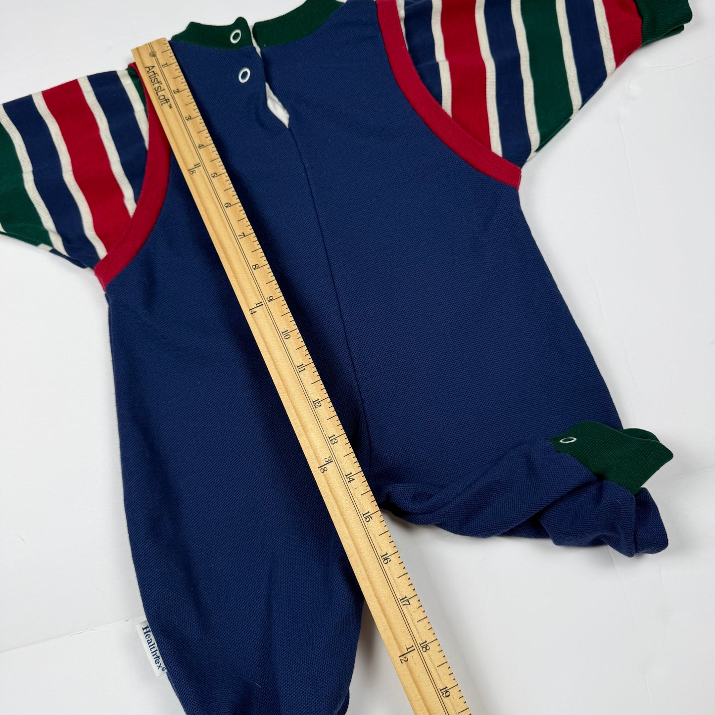 Vintage Health-Tex Striped Train Romper - 6/9 Months