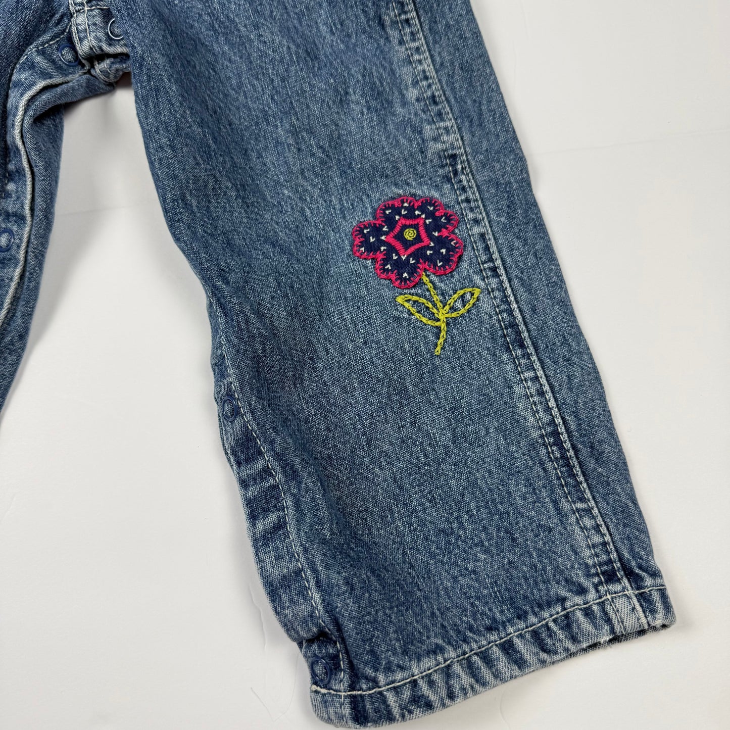 Y2K Children's Place Denim Floral Overalls - 24 Months