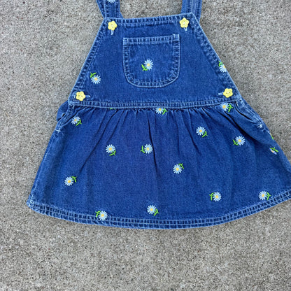 Y2K Denim Daisy Dress - 18 Months
