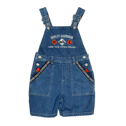 Vintage Harley Davidson Denim Shortalls - 4T