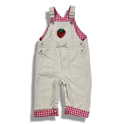 Y2K Children's Place Strawberry Khaki Overalls - 6/9 Months