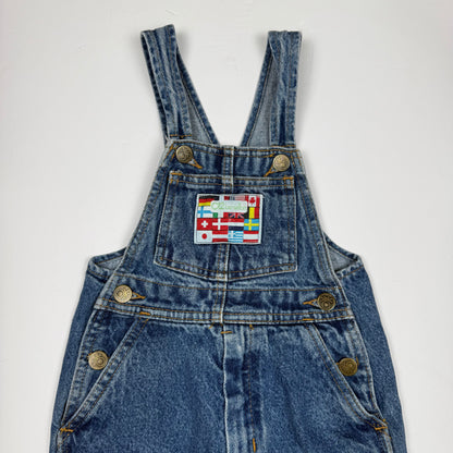 Vintage Flag Denim Overalls - 2T