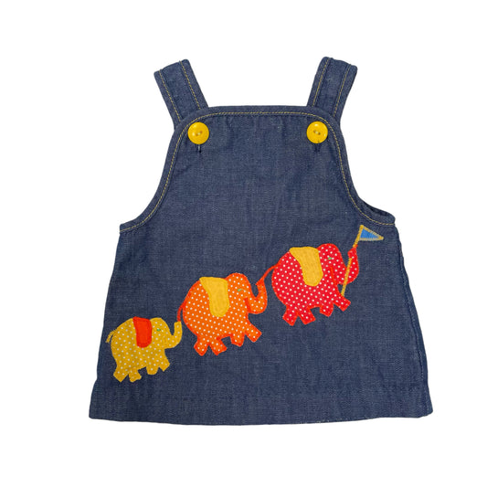 Vintage 1970's Elephant Dress - 12 Months