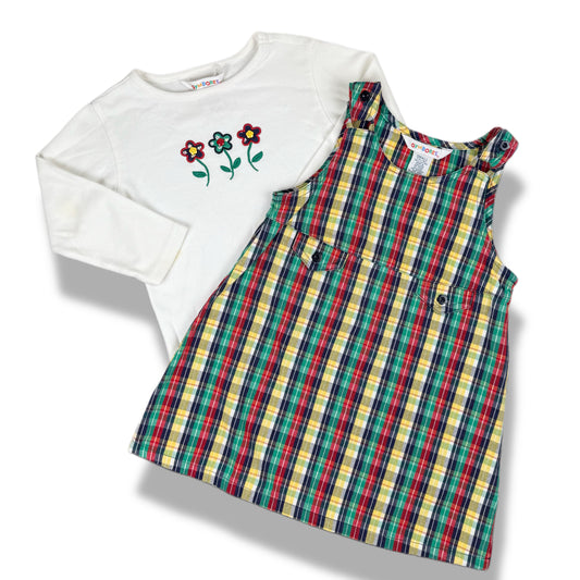 Vintage Gymboree Plaid Dress and Shirt Set - 2/3T