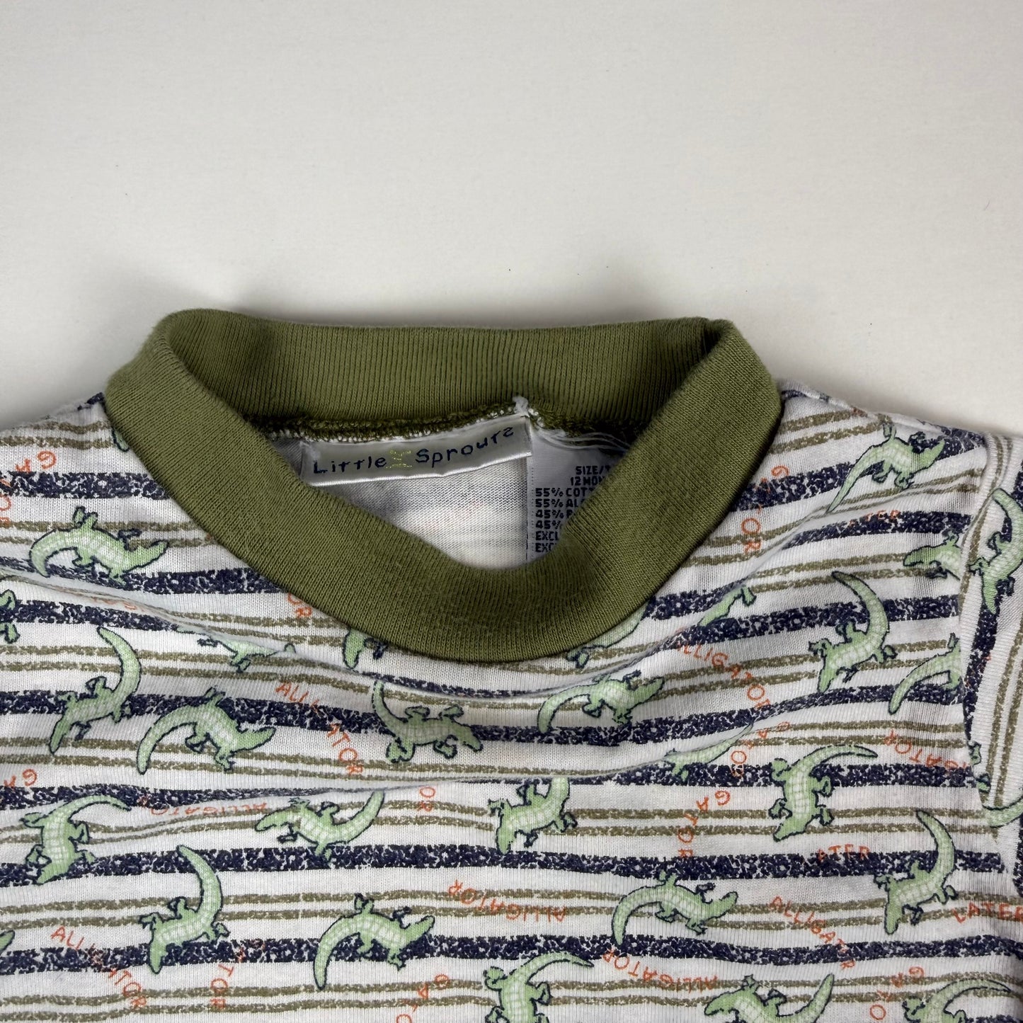 Vintage Alligator Striped Shirt - 12 Months