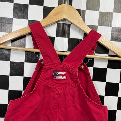 Y2K Polo Red Shortalls - 4T