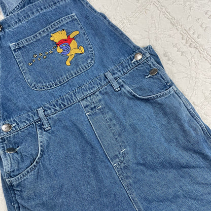 Vintage Winnie the Pooh Denim Shortalls - Youth Medium