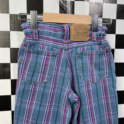 Vintage 1990's Levi's Plaid Paperbag Pants - Size 4T