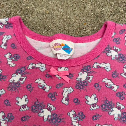 Vintage Teddy Bear Flower Shirt - 2/3T