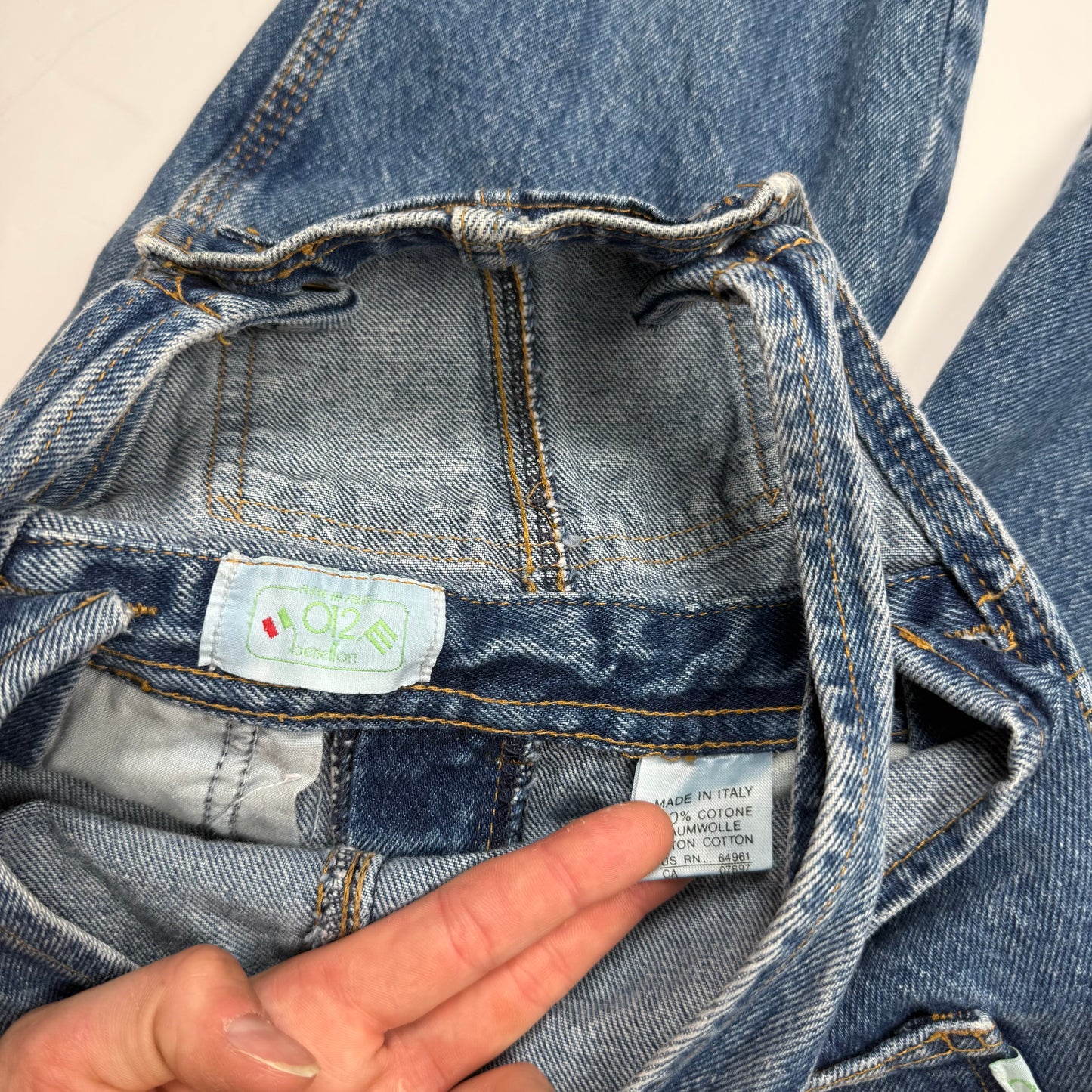 Vintage Flag Denim Overalls - 2T