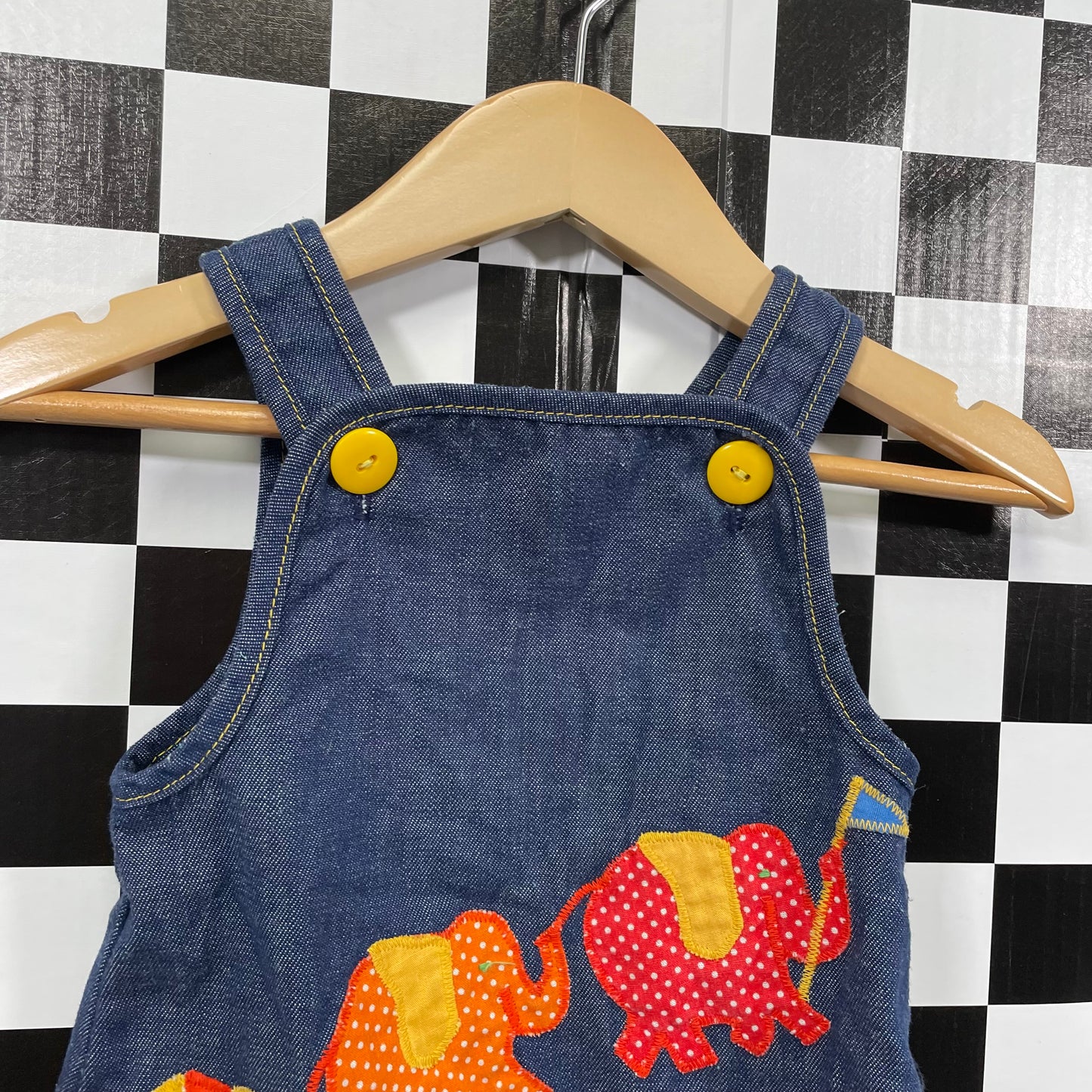 Vintage 1970's Elephant Dress - 12 Months