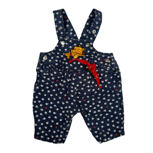 Vintage 1990's Winnie the Pooh Floral Romper Overalls - 3/6 Months