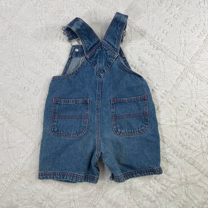 Vintage Baseball Denim Shortalls - 12 Months