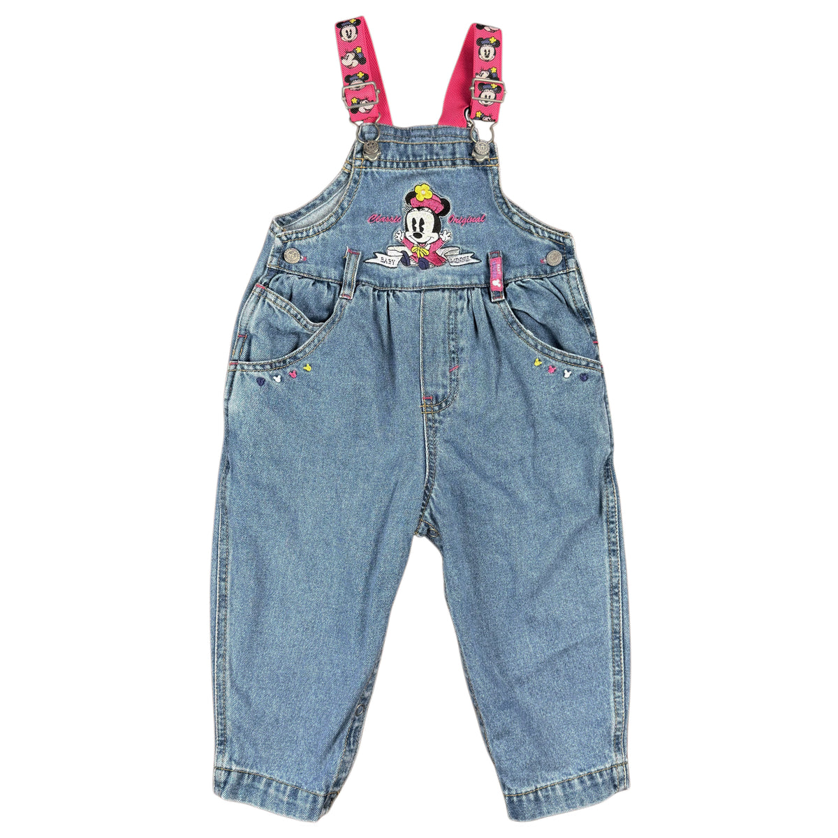 Vintage Minnie Mouse Denim Overalls - 18 Months