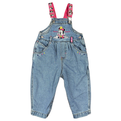 Vintage Minnie Mouse Denim Overalls - 18 Months
