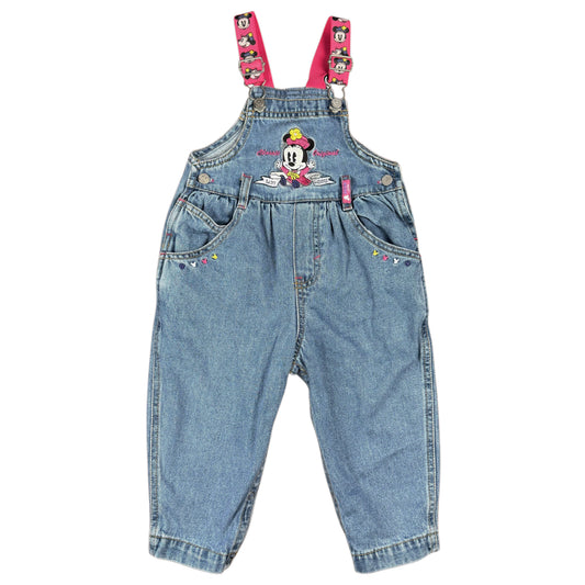 Vintage Minnie Mouse Denim Overalls - 18 Months