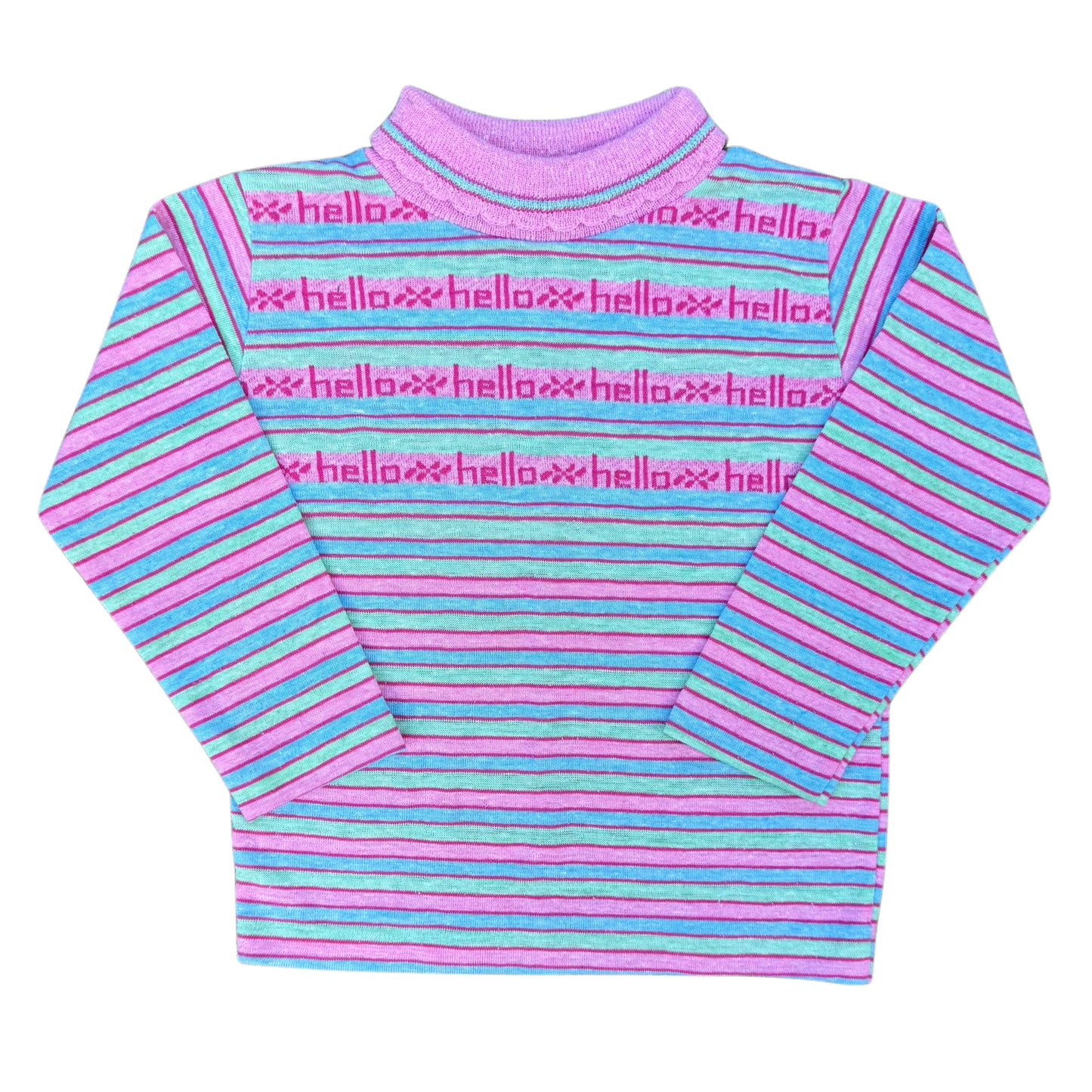 Vintage Health-Tex "Hello" Striped Turtleneck Shirt - 4T
