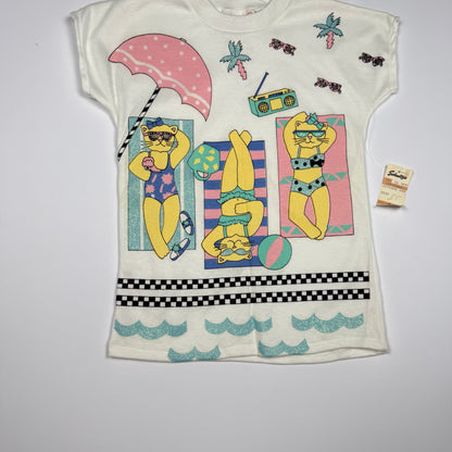 Vintage Cat Beach Shirt - 3T
