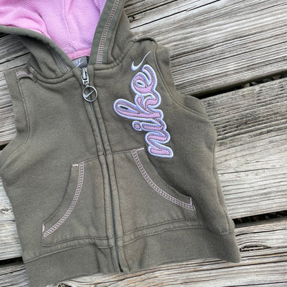 Y2K Nike Zip Up Sleeveless Hoodie - 12M